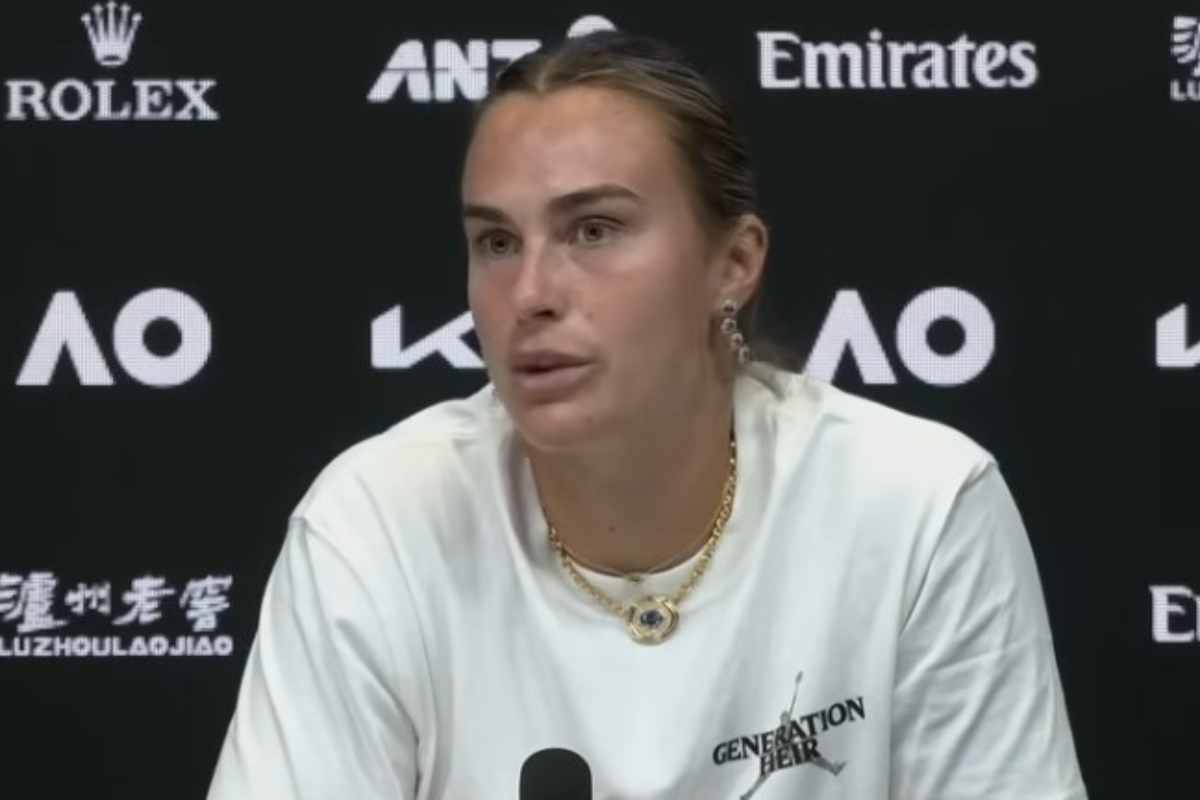 Aryna Sabalenka durante la conferenza stampa