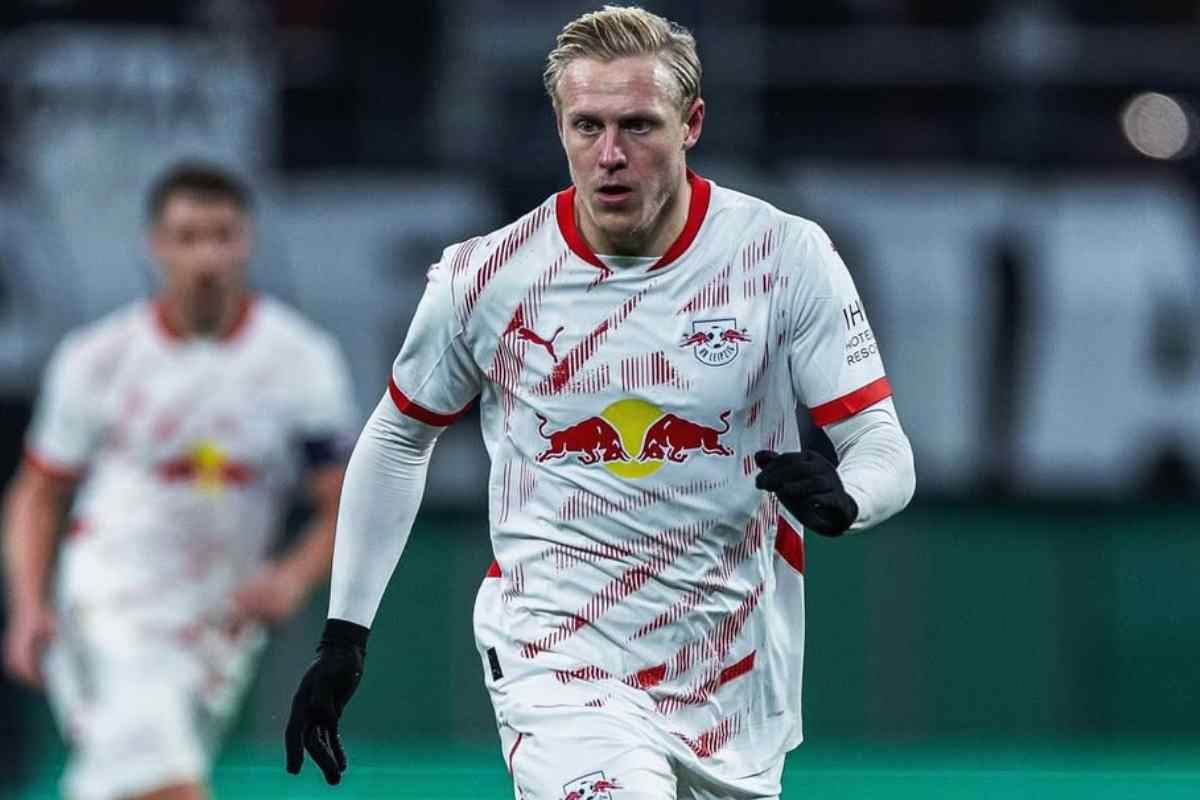 Xaver Schlager in campo con il Lipsia